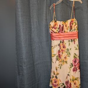 Printed floral dress y2k strapless